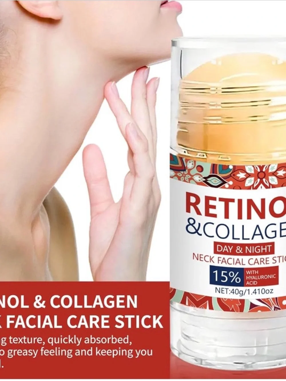 Bundle Rozino Retinol & Collagen Day & Night Neck Facial Care Stick - White